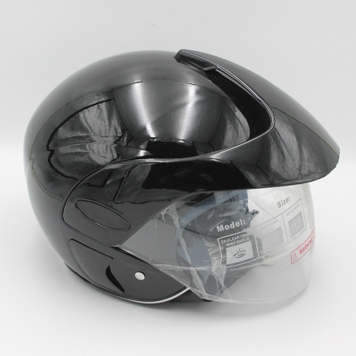 [136-72] Мотошолом  №208 S чорний, з дашком, без захисту бороди