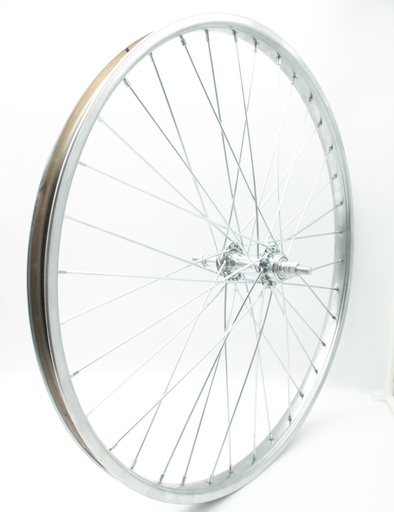 [007-016] Колесо 24 зад, обід нікель, спиця 3мм, втулка МТВ на віночках