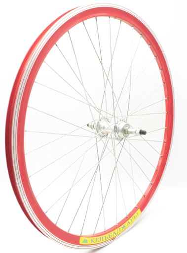 [012-80] Колесо 26 зад, обід 2-ний червоний, втулка М на віночках