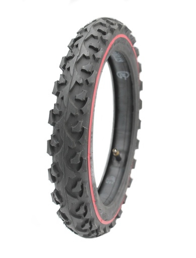 [165-54] Покришка 12 1/2×1.75×2 1/4 (47-203 )DELI TIRE  (186) шип косичка, черв. полоса