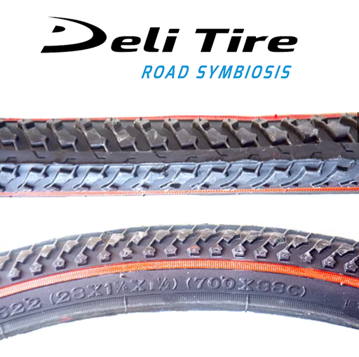 [142-12] Покришка 28 (40-622) (700х38С) DELI TIRE  (161) червона смуга