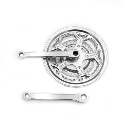 [040-28] Система шатунів MTB (48/38/28Т) СТАЛЕВА НІКЕЛЬ під клин