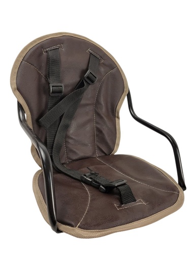 [074-89] Крісло дитяче на чоловічу раму, металеве зі спинкою, темно-коричневе