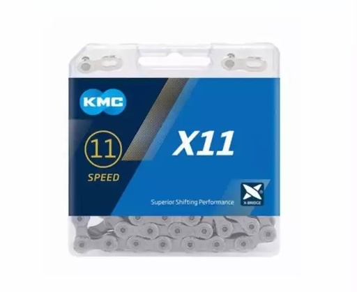 [023-96] Ланцюг спорт 11 шв. KMC Х11 нікель (1/2x11/128x118L), + замок 