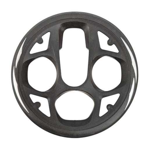 [024-39] Захист передньої зірки, на 4 отвори Малий чорний з сірими смужками