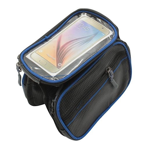 [130-48] Сумка на раму 2x-стороння 019 з чохлом телефону, чорна