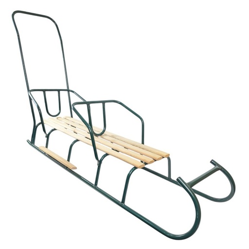 [230-17] Санки ДВОМІСНІ №6 з ручкою та спинками, зелені