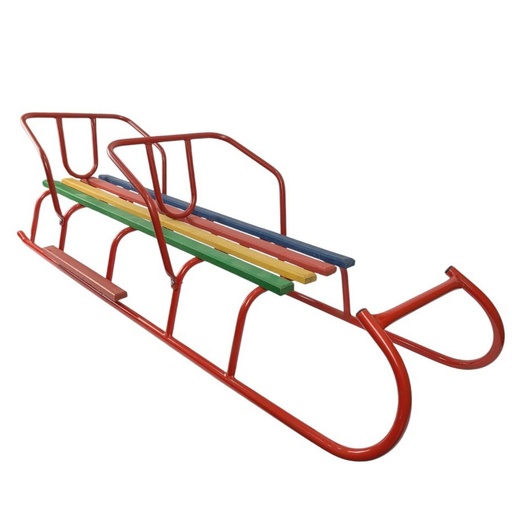 [230-21] Санки ДВОМІСНІ №6 зі спинками, червоні