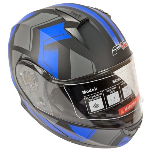 [136-226] Мотошолом F2-162, S(55-56), чорно-синій, матовий