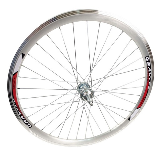 [007-505] Колесо 24 зад. обід Gravity 2-ний СІРИЙ, втулка Метал на віночках
