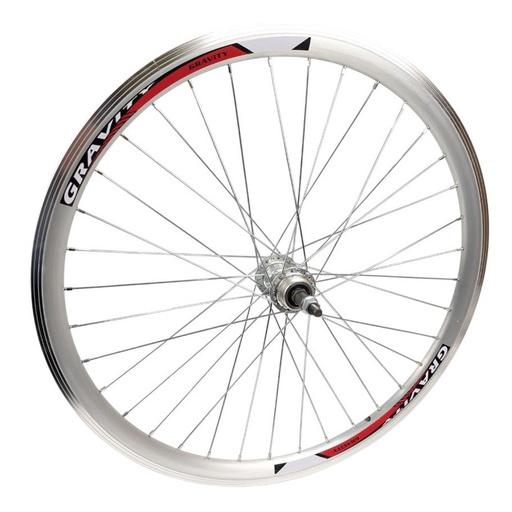 [007-511] Колесо 24 зад, обід Gravity 2-ний СІРИЙ, втулка AL на промах, диск різьба 