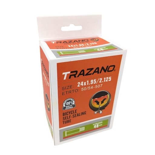 [148-74] Камера 24x1.95/2.125 TRAZANO самоклеюча (з антипрокольним гелем) AV 48mm