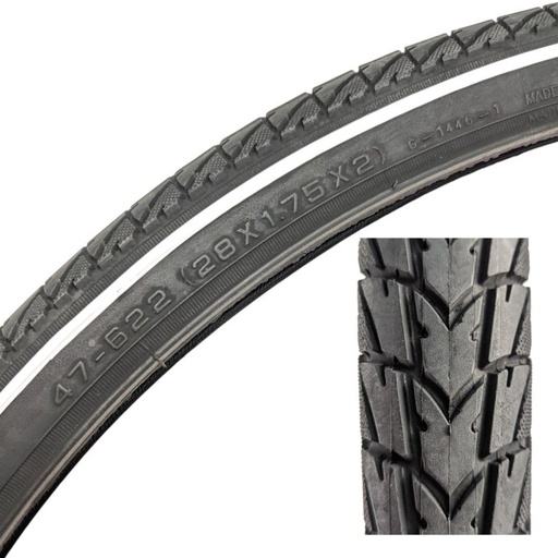 [142-04] Покришка 28-1.75 (47-622) CST (1446) стріла,біла смуга