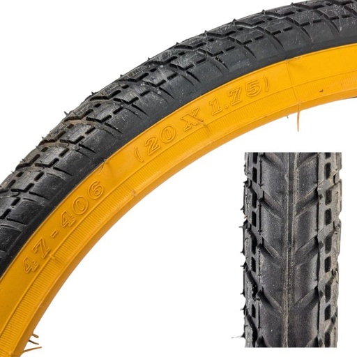 [146-09] Покришка 20-1.75 SRC В'єтнам (204)  ялинка, ОРАНЖЕВИЙ БІК