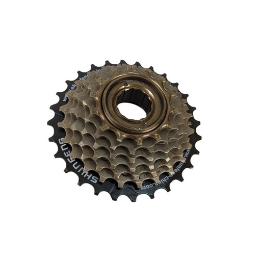 [107-40] Зірка задня різьбова 7-рик  SHUNFENG index, (14-28T) чорно-коричнева