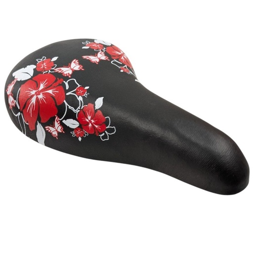 [061-07] Сідло дитяче SD-07 з квіточками чорне