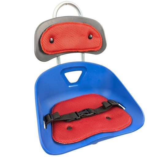 [074-41] Крісло дитяче, на раму, пластик плоске + спинка, синє