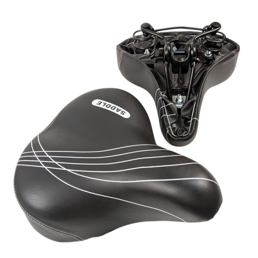 [055-22] Сідло на пружинах, S007, широке (260х220), металева основа, чорне