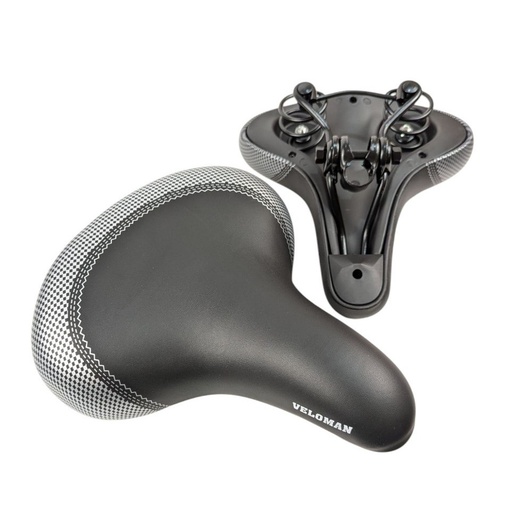 [055-35] Сідло на пружинах, N662-А, Baisike "COMFORT DREAM" широке (260х220), чорно-сіре
