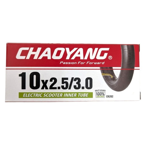 [162-39] Камера 10х2.50/3.0  CHAOYANG CR202(60°x90°) зігнутий ніпель (на електросамокат)