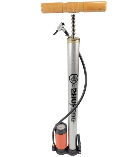 [117-08] Насос авто Bee Zhufeng, з манометром, металевий сірий