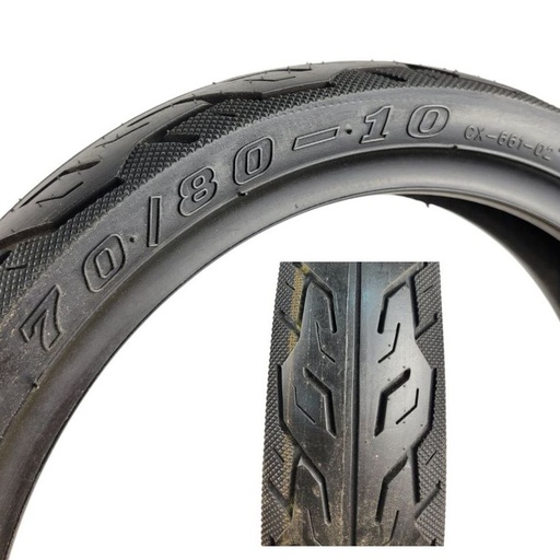 [178-049] Мотошина "10"  70/80-10 (2.75-10) Fluplat CX-661, безкамерна TL