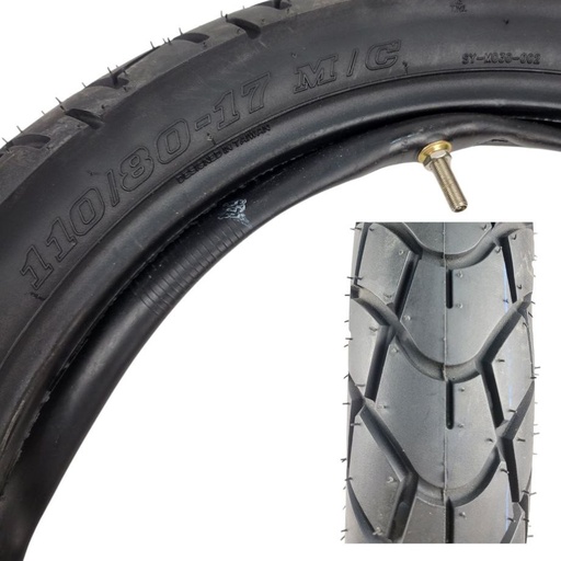 [184-469] Мотошина + камера "17"  110/80-17  SY-M030, камерна  TT