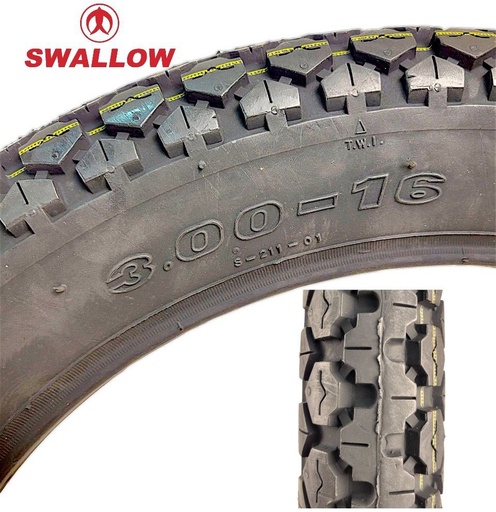 [182-641] Мотошина "16  3.00-16  SWALLOW  Індонезія S-211, камерна TT  