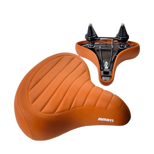 [055-43] Сідло на подвійних пружинах AVANTI AFT-88 (без замка сідла),широке коричневе
