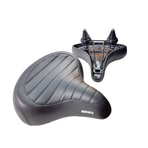 [055-44] Сідло на подвійних пружинах AVANTI AFT-88 (без замка сідла), широке чорне
