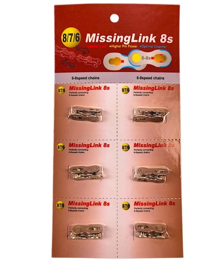 [024-11] Замок ланцюга спорт 6/7/8 шв. Missing Link (блістер 6 шт)