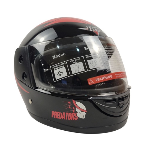 [137-045] Мотошолом BLD-825, M(57-58), чорно-червоний, глянцевий