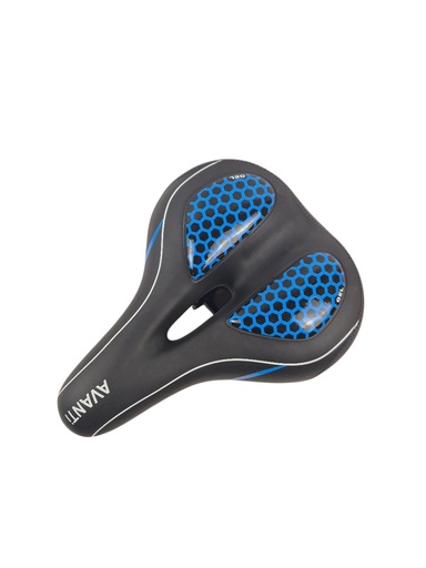 [056-08] Сідло на демферах AVANTI GEL №189 з диркою, чорно-синє + мигалка