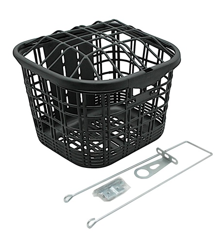 [072-69] Кошик пластмасовий сітка, AFT-142 з кришкою, чорний 