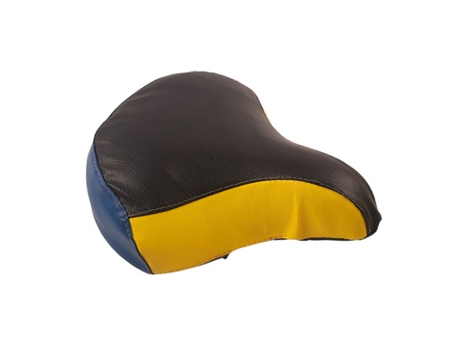 [064-53] Чохол чорний під сідло "COMFORT" чорно-синьо-жовтий