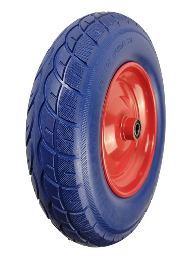 [190-55] Колесо тачки синє  8"  3.50-8 під вісь Ø16, пінополіуретанове