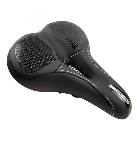 [056-22] Сідло на демферах 8036 гелеве з диркою, з катафотом та ручкою