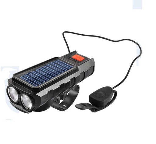 [052-39] Фара + сигнал FY-Q2 акумуляторна з сонячною батареєю на USB зарядку