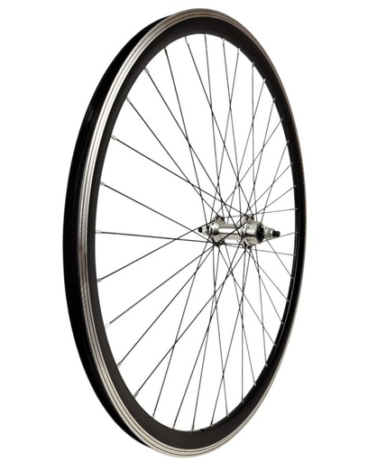 [016-027] Колесо 28 перед, обід AL подвійний, втулка AL на промпідшипниках+різьба під диск. гальма, чорна спиця