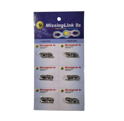Замок ланцюга спорт 9шв. Missing Link (блістер 6шт.)